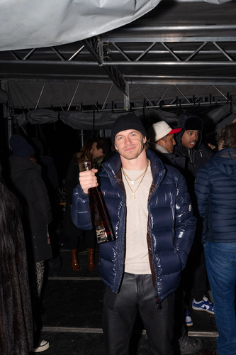 braxton berrios celebrates with tequila don julio during palm tree music festival in aspen on february photo credit evan paterakis