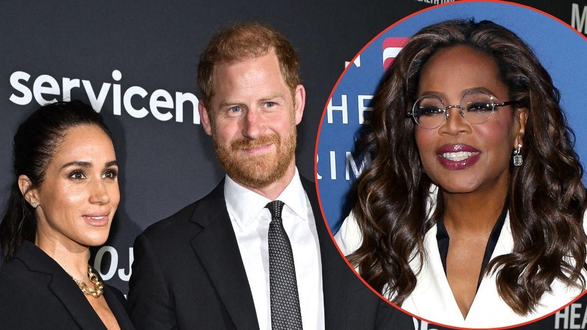 picture of Meghan markle, prince harry and oprah winfrey