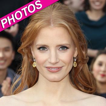 //jessica chastain hair makeup oscars splash