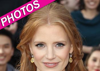 //jessica chastain hair makeup oscars splash