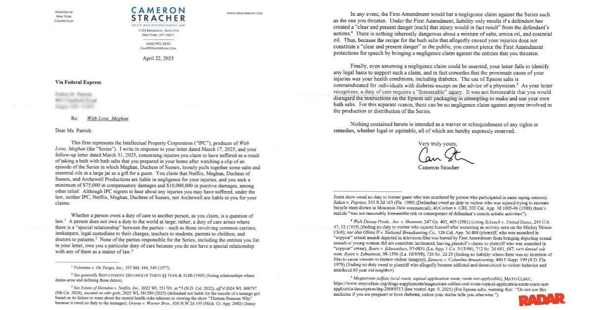 meghan markle letter