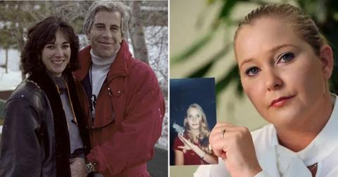 Photo of Jeffrey Epstein and Ghislaine Maxwell, Virgina Giuffre