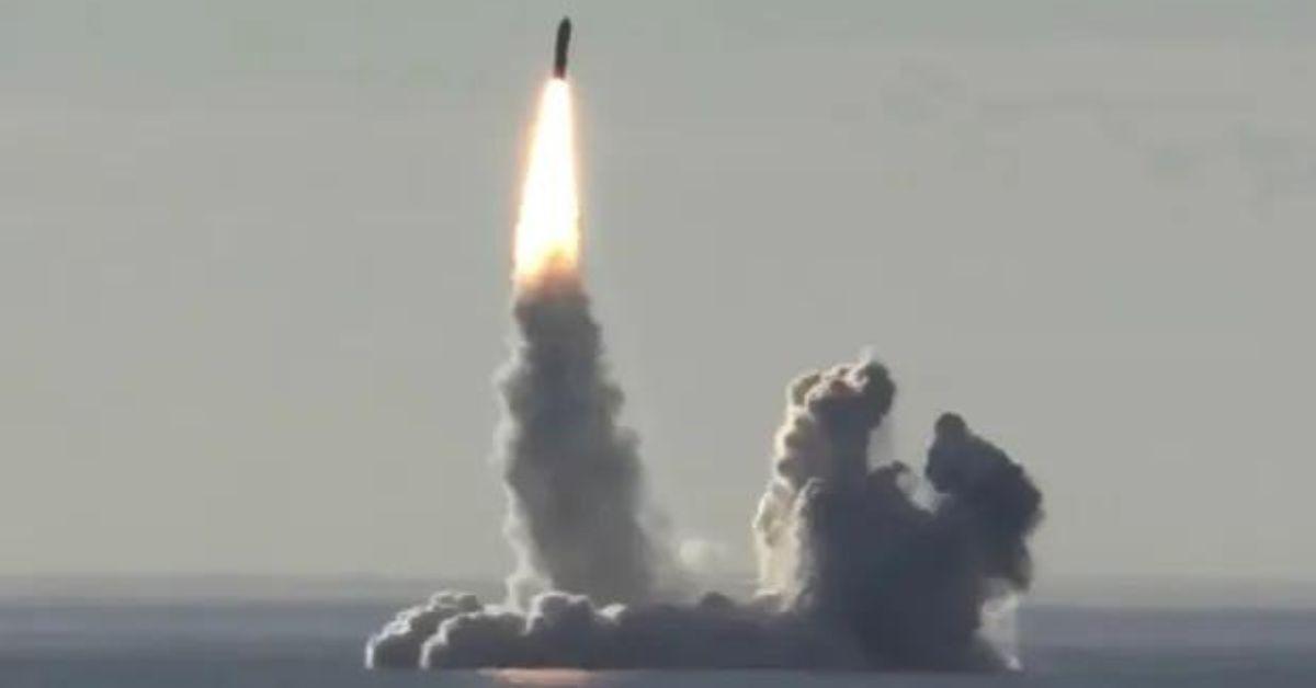 Composite photo of missile launch.