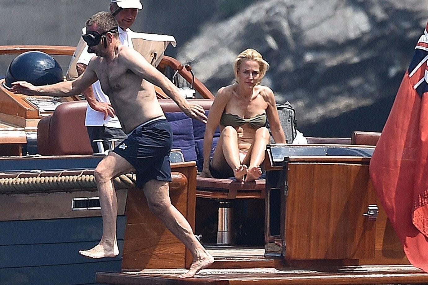 PICS Gillian Anderson Wardrobe Malfunction -- Star Suffers Nip Slip In Her Bikini...