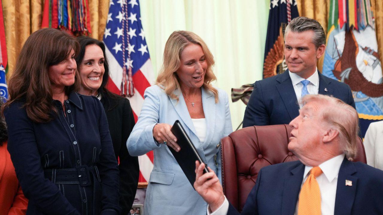 Photo of Jennifer, Pete Hegseth and Donald Trump