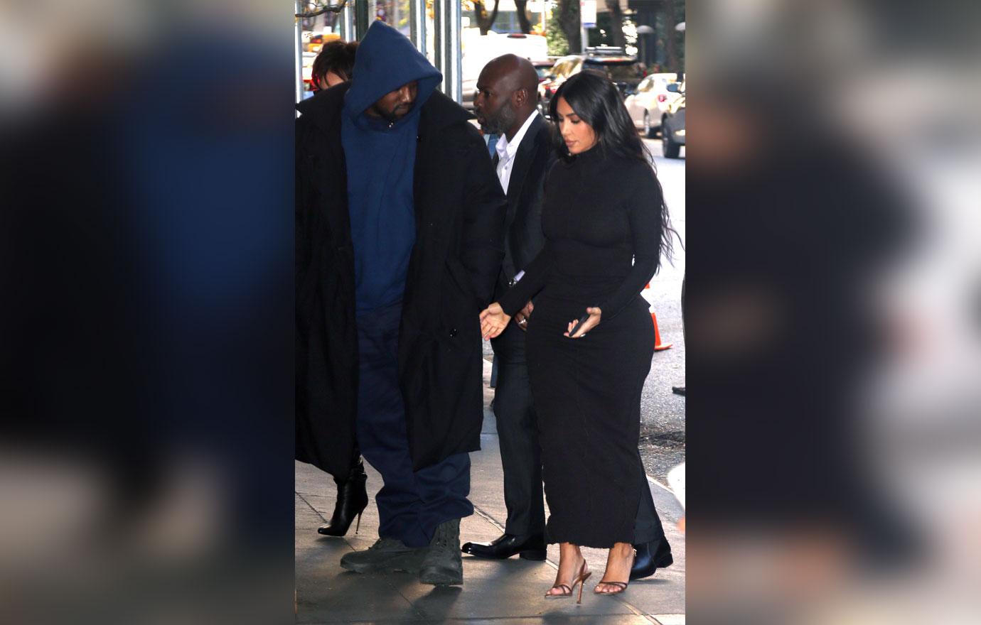 Kim Kardashian Covers Up In Turtleneck Dress After Religious Kanye West's New Dress Rules