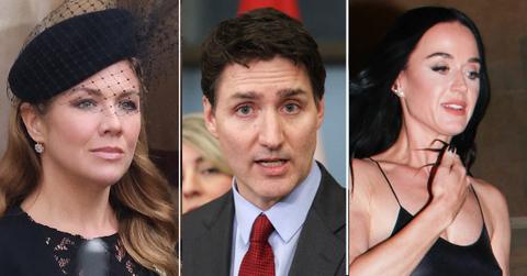 Split photos of Sophie Grégoire Trudeau, Justin Trudeau and Katy Perry