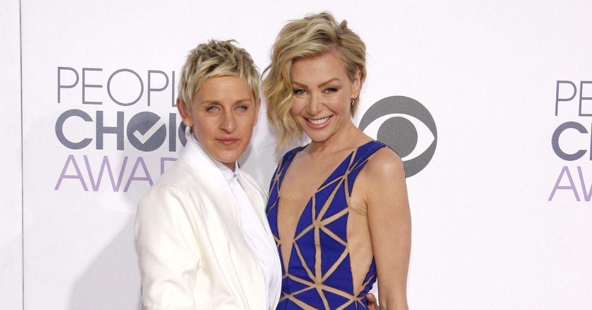 Photo of Ellen DeGeneres and Portia de Rossi.