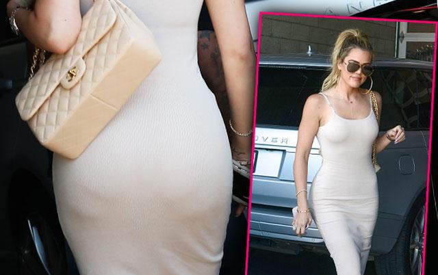Busted! Khloe Kardashian's Fake Booty EXPOSED In Nude Dress