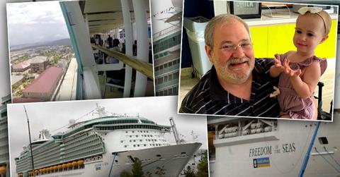 Salvatore 'Sam' Anello holding his granddaughter Chloe Weigand, Window of ShipParents Of Toddler Who Fell From Cruise Sue Royal CaribbeanParents Of Toddler Who Fell From Cruise Sue Royal Caribbean