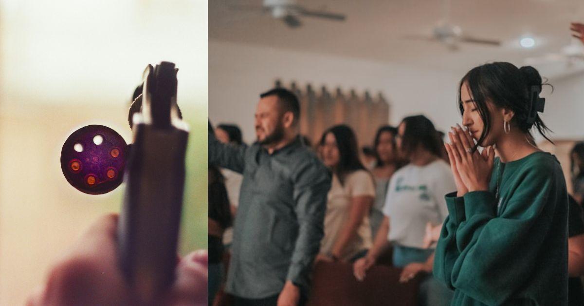 Armed church security stopped a masked gunman during a Texas Sunday service.