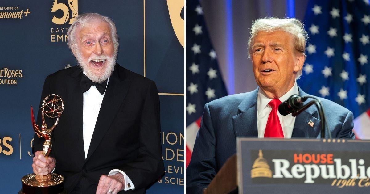 Split photo of Dick Van Dyke and Donald Trump