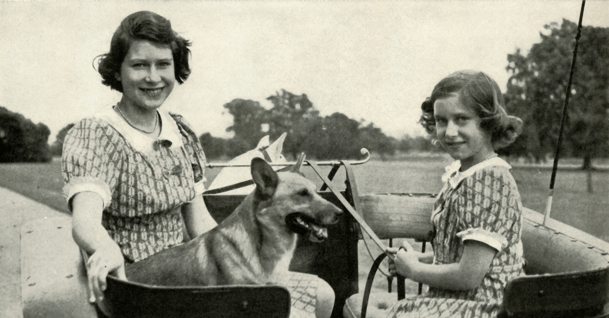 Photo of Queen Elizabeth and Princess Margaret in the 40s