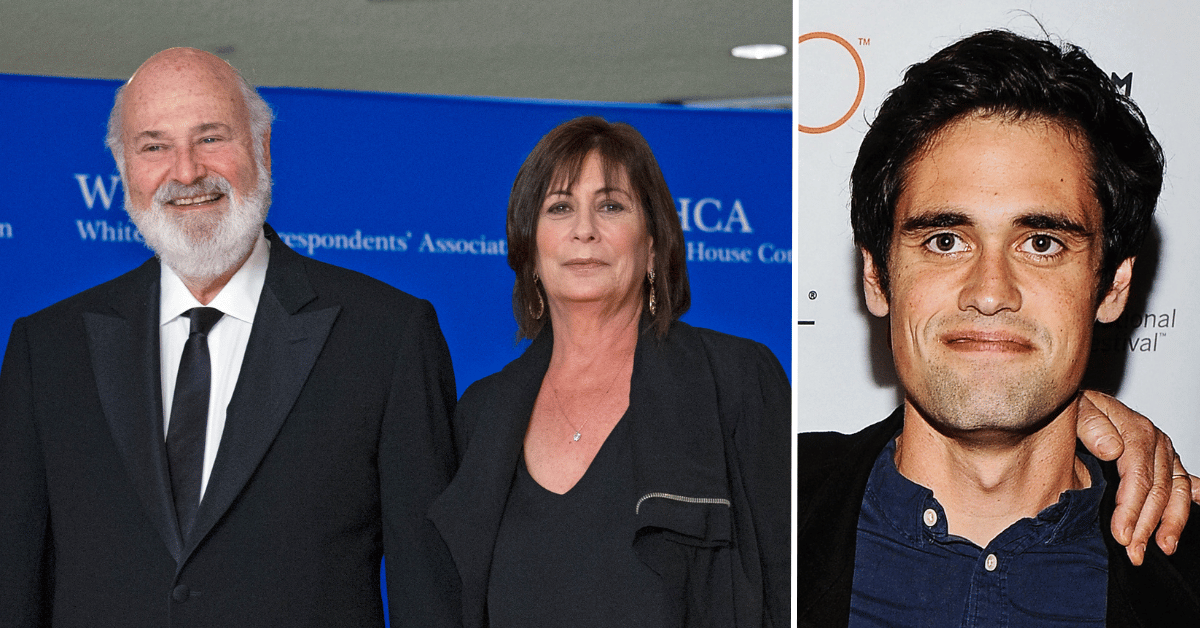 Split photo of Rob and Michele Reiner, Nick Reiner