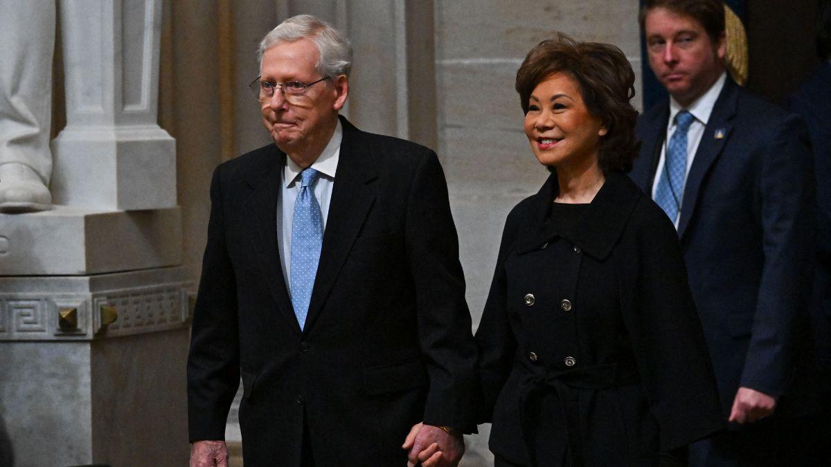 A photo of Mitch McConnell and Elaine Chao