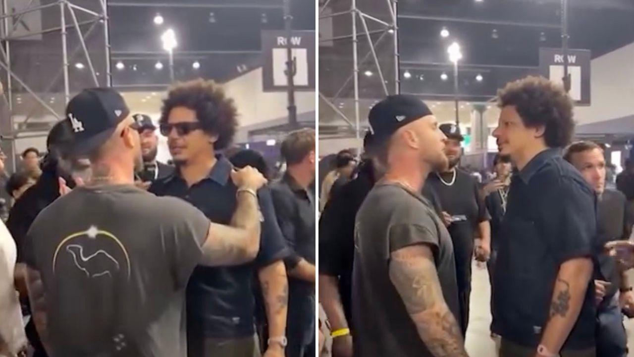 Screenshot of video from Chet Hanks encounter with Eric André 