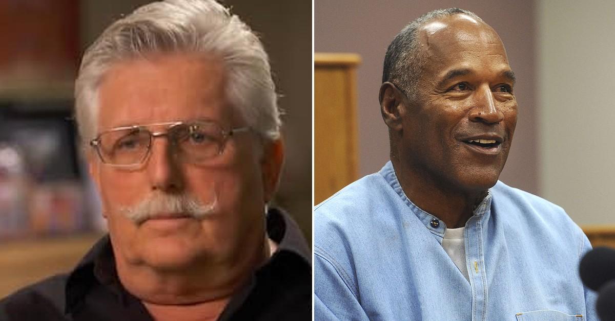 Split photo of Fred Goldman and OJ Simpson.