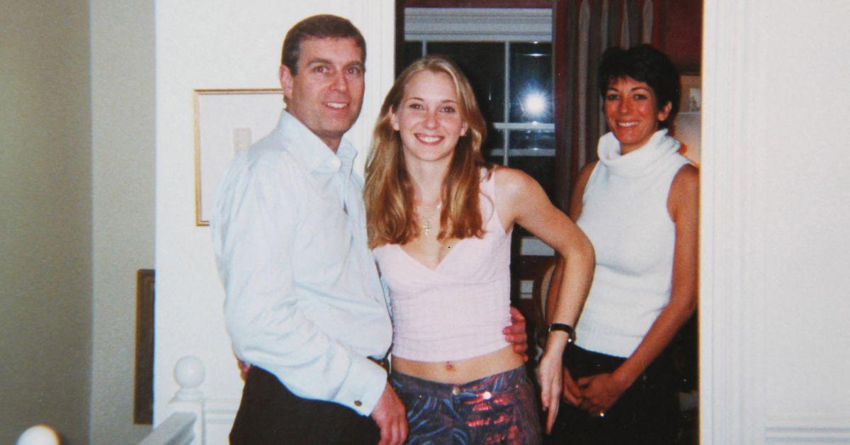 Photo of Prince Andrew, Virginia Roberts and Ghislaine Maxwell