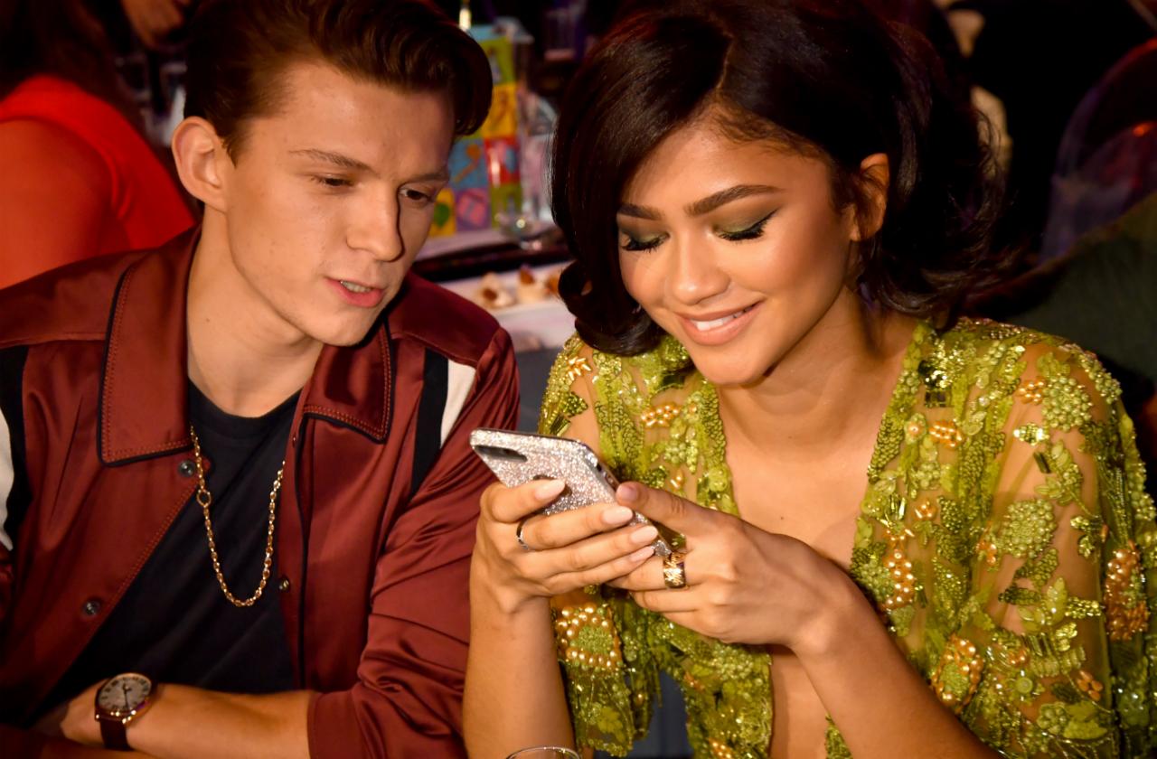 //GettyImages  tom holland zendaya sitting mtv movie awards