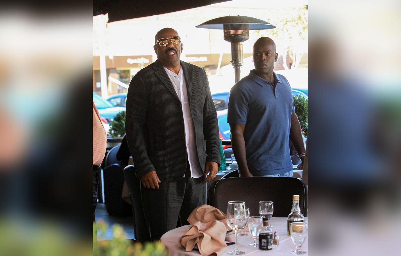 Steve Harvey Has Lunch With Kris Jenner Beau Corey Gamble