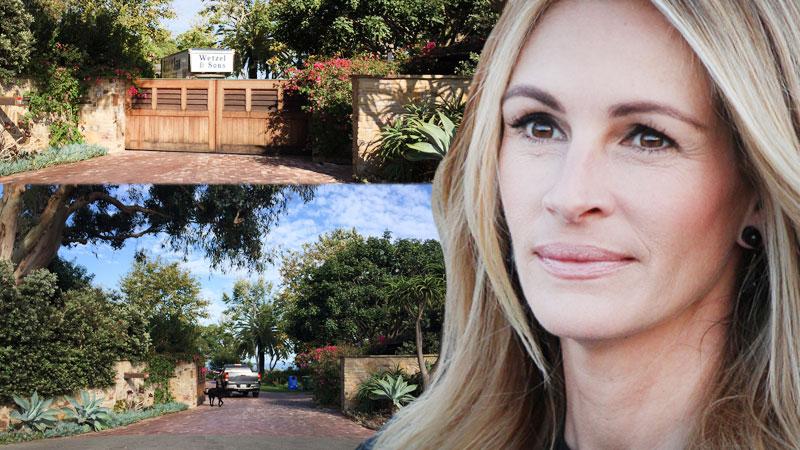 //julia roberts divorce moving trucks spotted at stars home pp