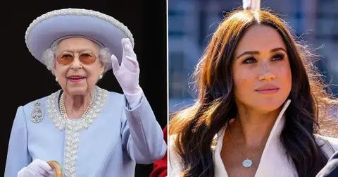 Composite photo of Queen Elizabeth and Meghan Markle