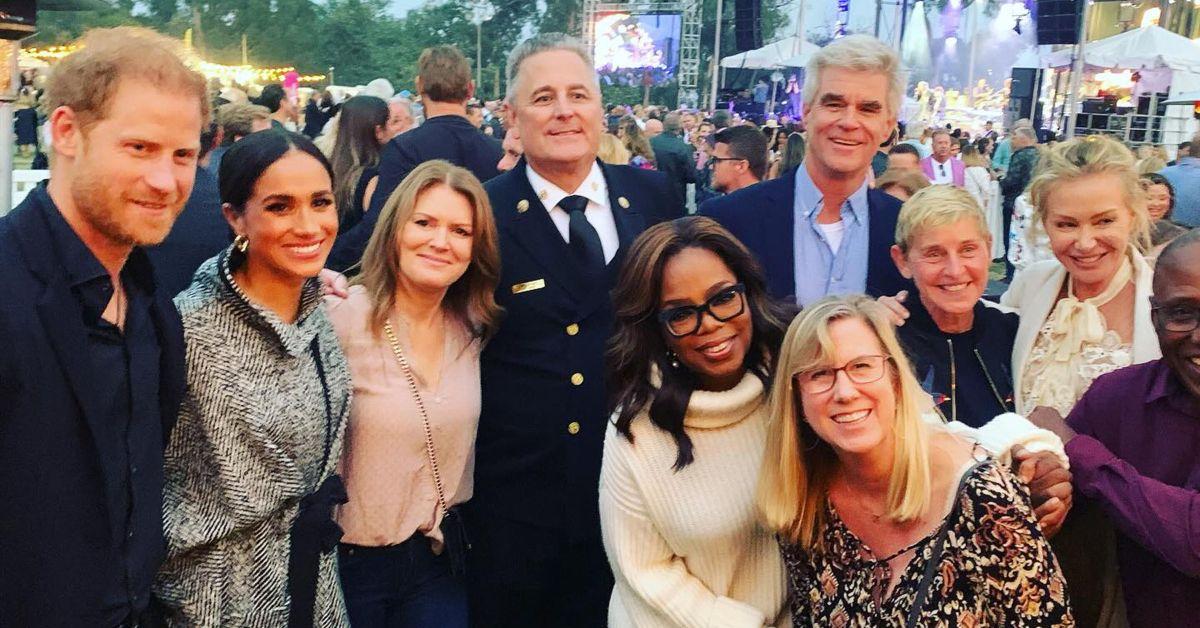 Photo of Prince Harry, Meghan Markle, Oprah Winfrey, Ellen DeGeneres and Portia de Rossi