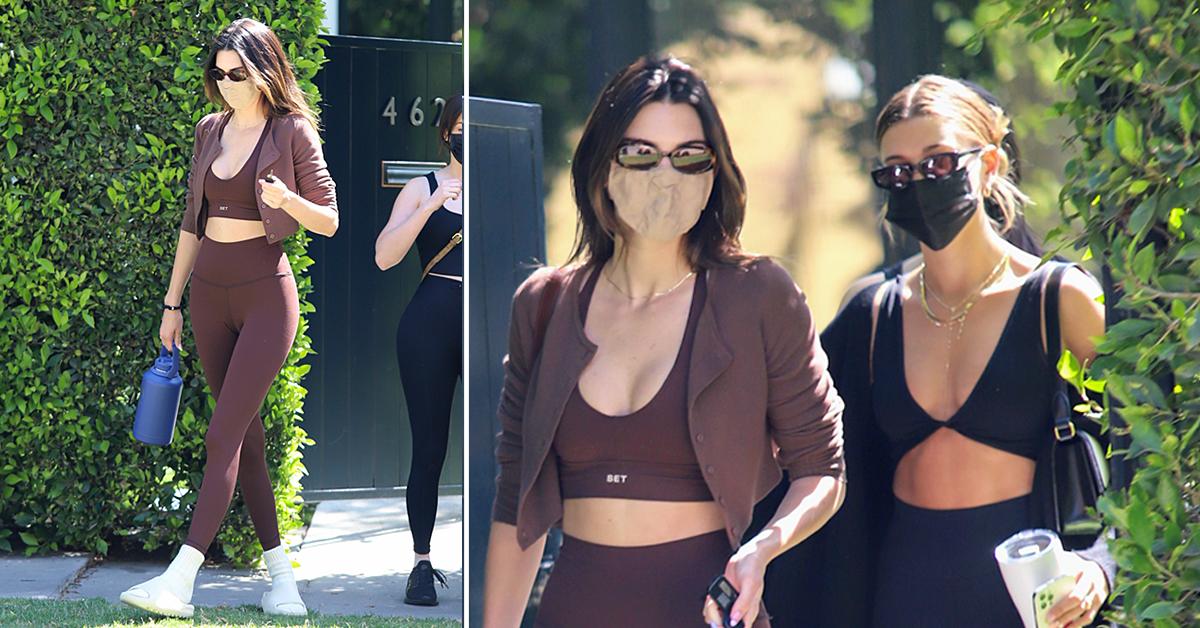 kendall jenner and hailey bieber meet for workout together