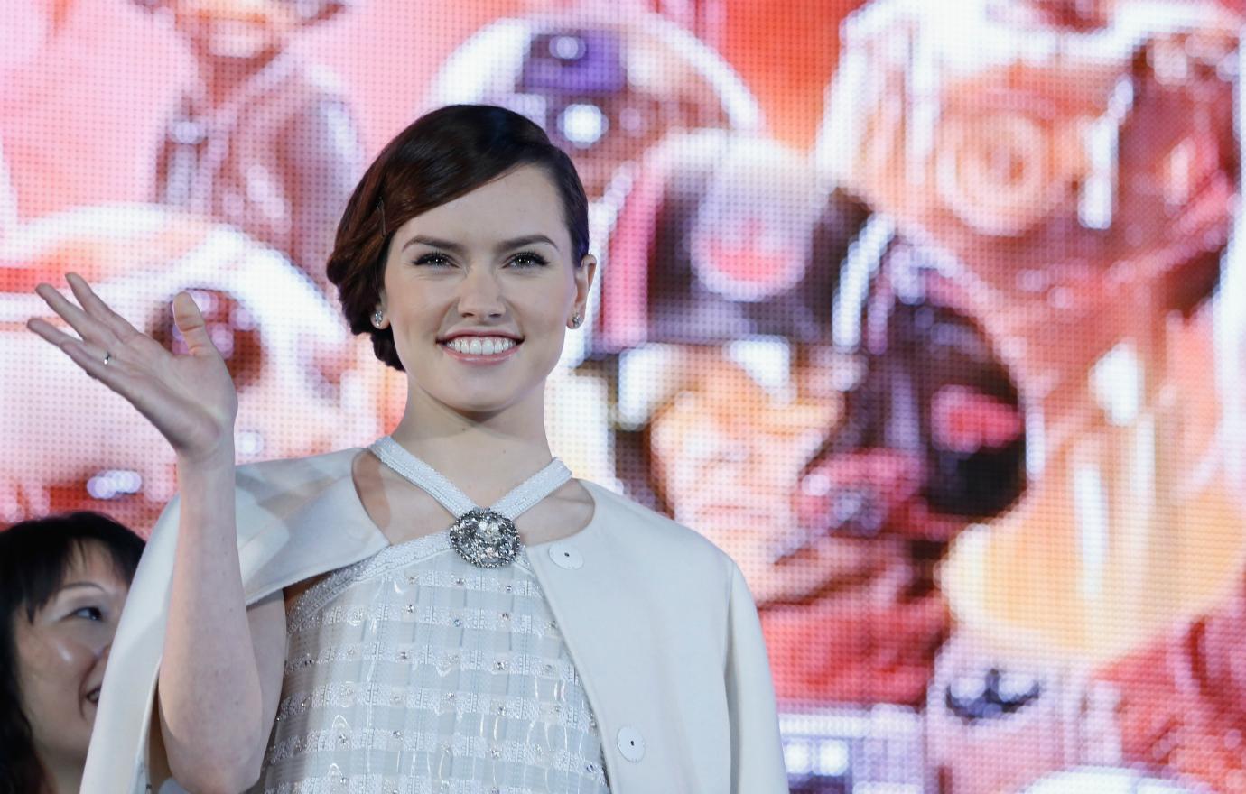 Daisy Ridley attends the 'Star Wars: The Force Awakens' fan event at the Roppongi Hills on December 10, 2015 in Tokyo, Japan.