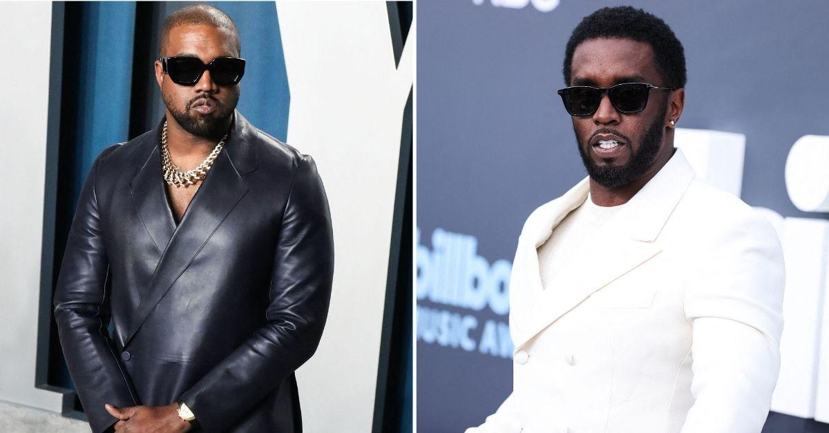 Split photo of Kanye West, Sean 'Diddy' Combs