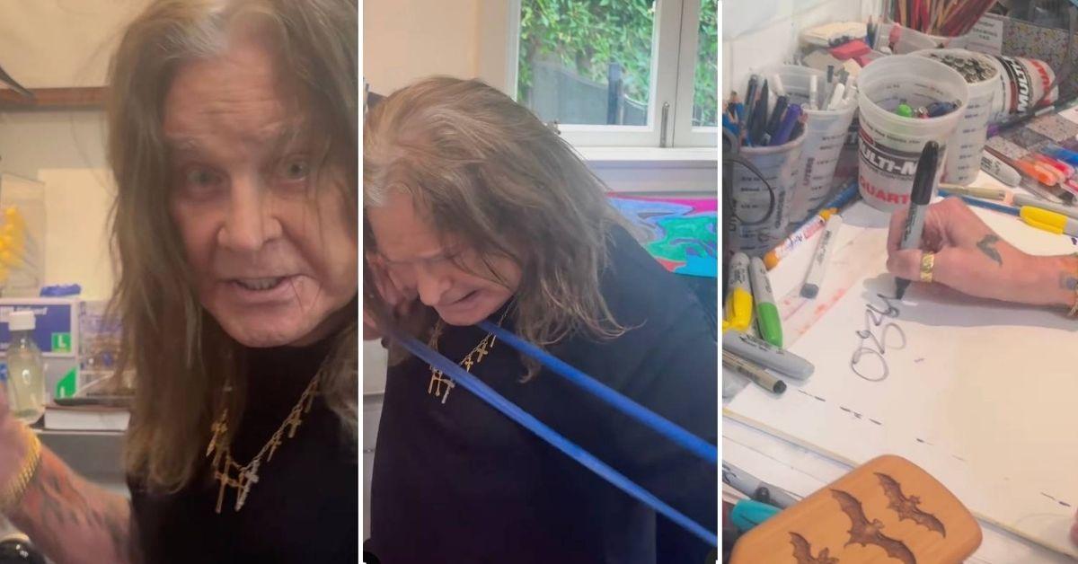 Ozzy Osbourne’s Agonizing Final Days: Grim Video Emerges of Ailing Rocker, 75, Pumping Stretch Band Just to Write His Name — As He Admits He's Back on Drugs