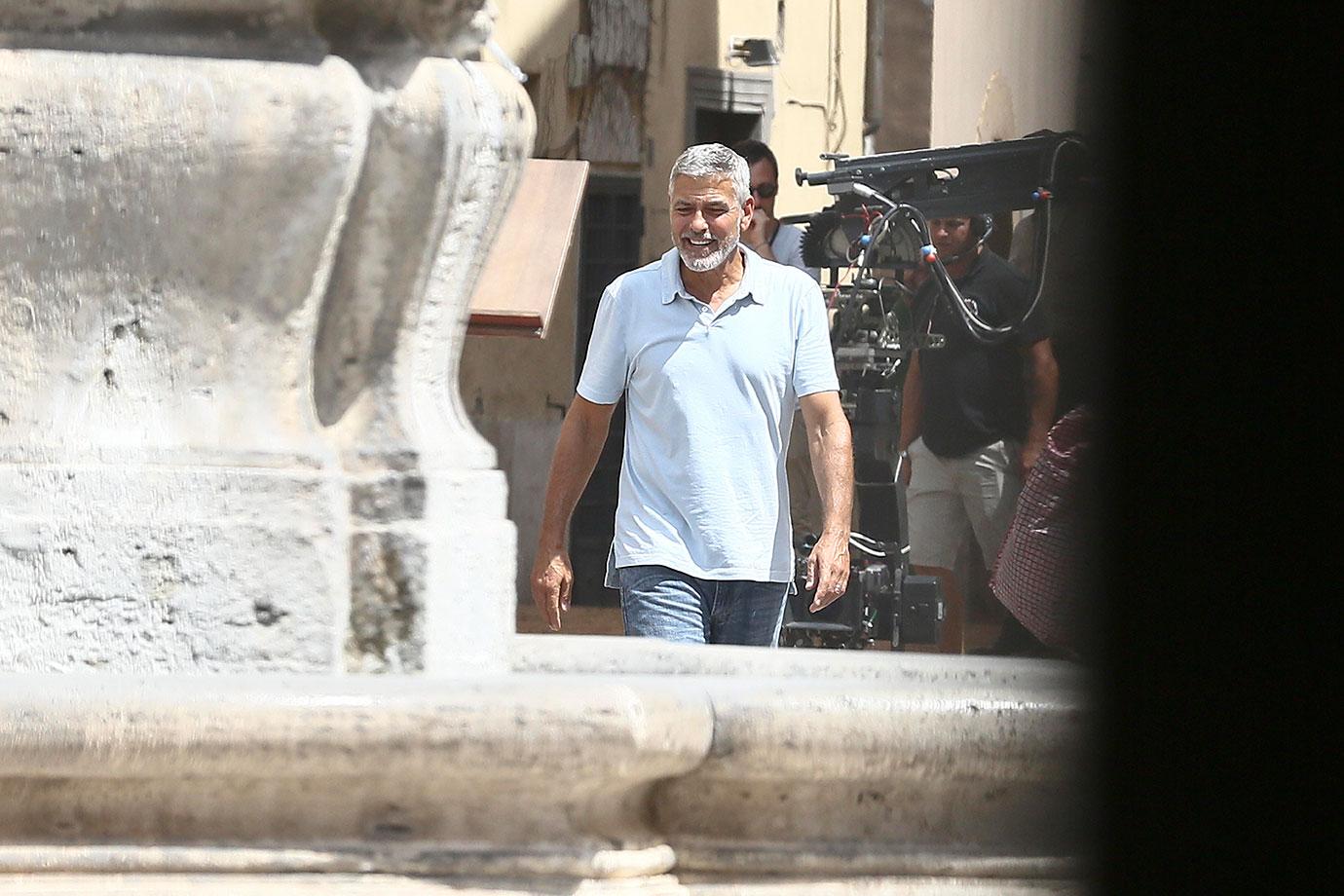 George Clooney Back On Set Car Crash