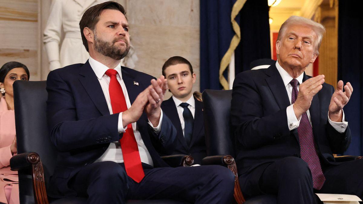 Photo of Barron Trump, Donald Trump, JD Vance