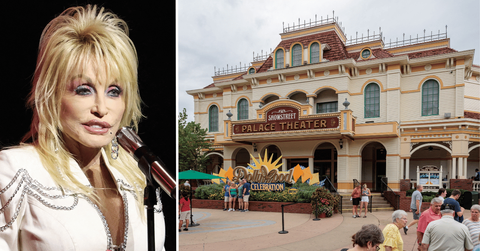 Split photo of Dolly Parton, Dollywood
