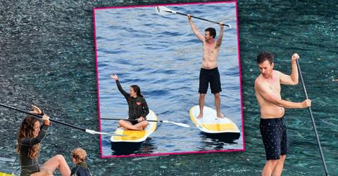 Edward Norton Shirtless Paddleboard Family Pics