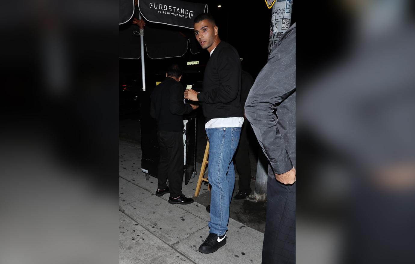 Kourtney Kardashian reunites with ex Younes Bendjima at the Nice Guy restaurant in West Hollywood.