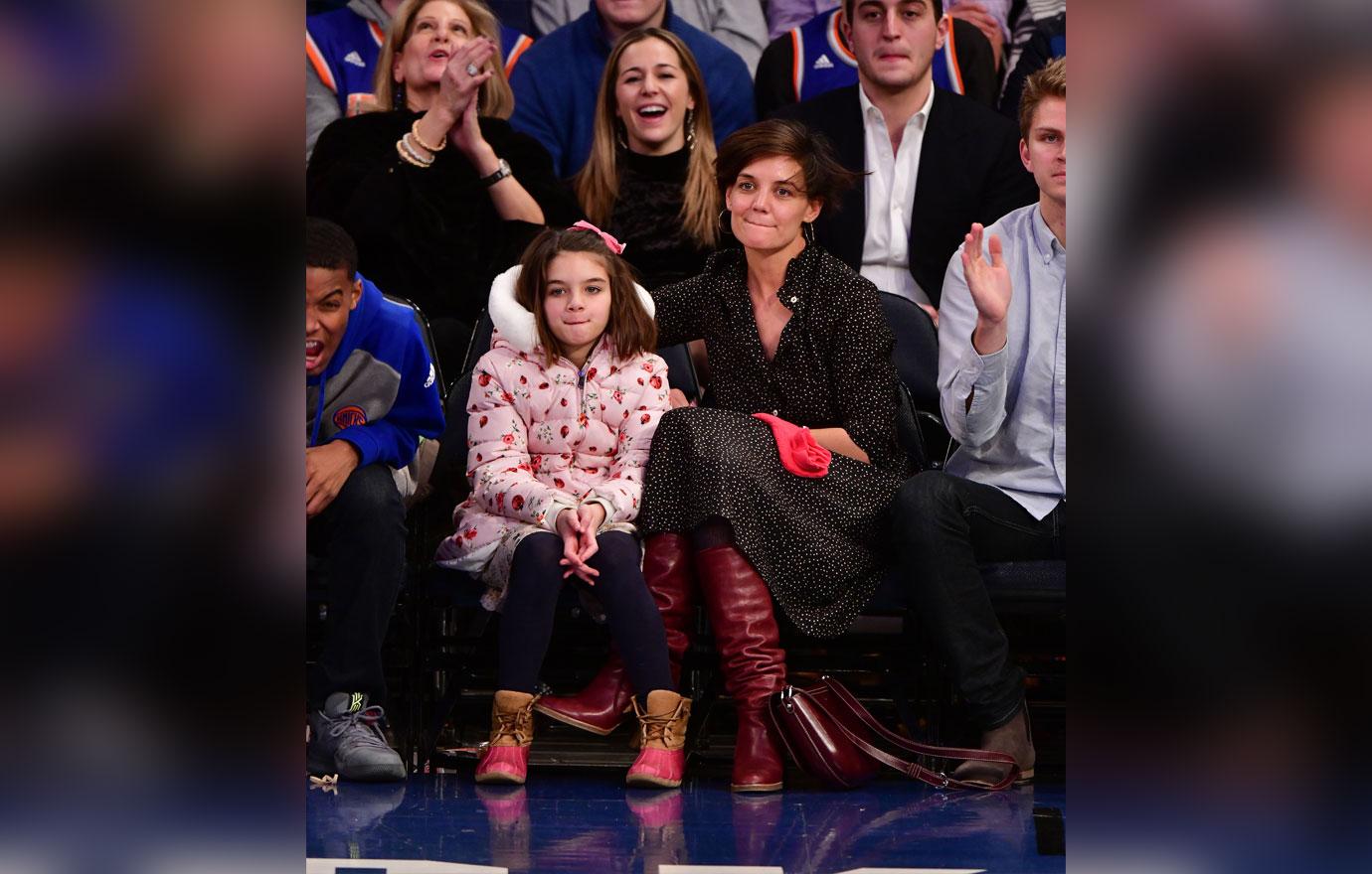 Katie Holmes Suri Cruise Basketball Game Amid Jamie Foxx Romance