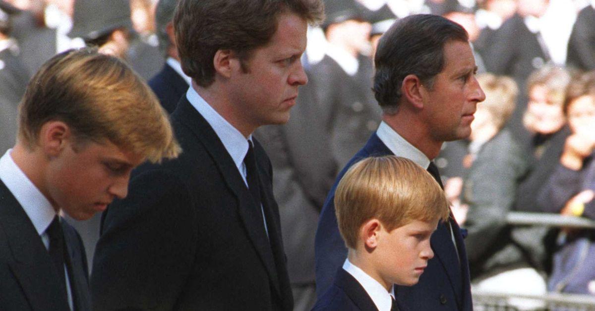 Photo of Charles Spencer, Prince Charles, William and Harry