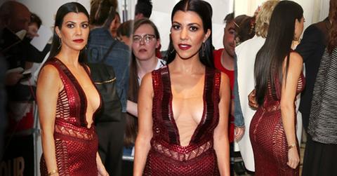 //kourtney kardashian boobs red dress glamour awards london pp