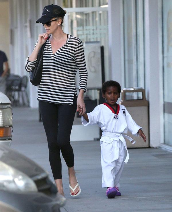 Charlize Theron & Son Jackson Karate Class