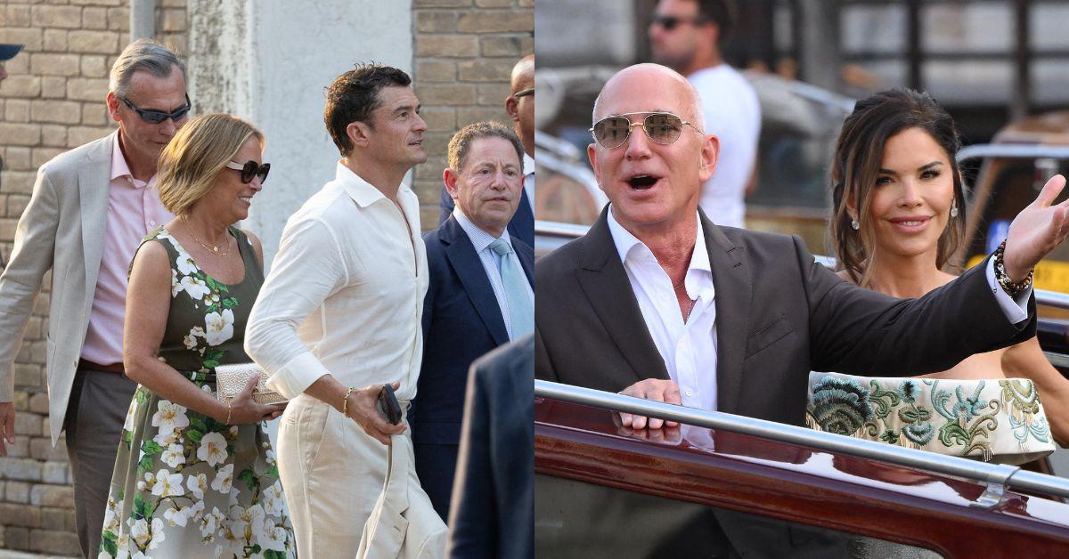Photo of Orlando Bloom, Jeff Bezos, Lauren Sanchez