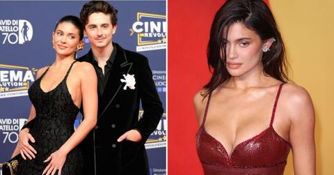 Split photo of Kylie Jenner and Timothée Chalamet, Kylie Jenner