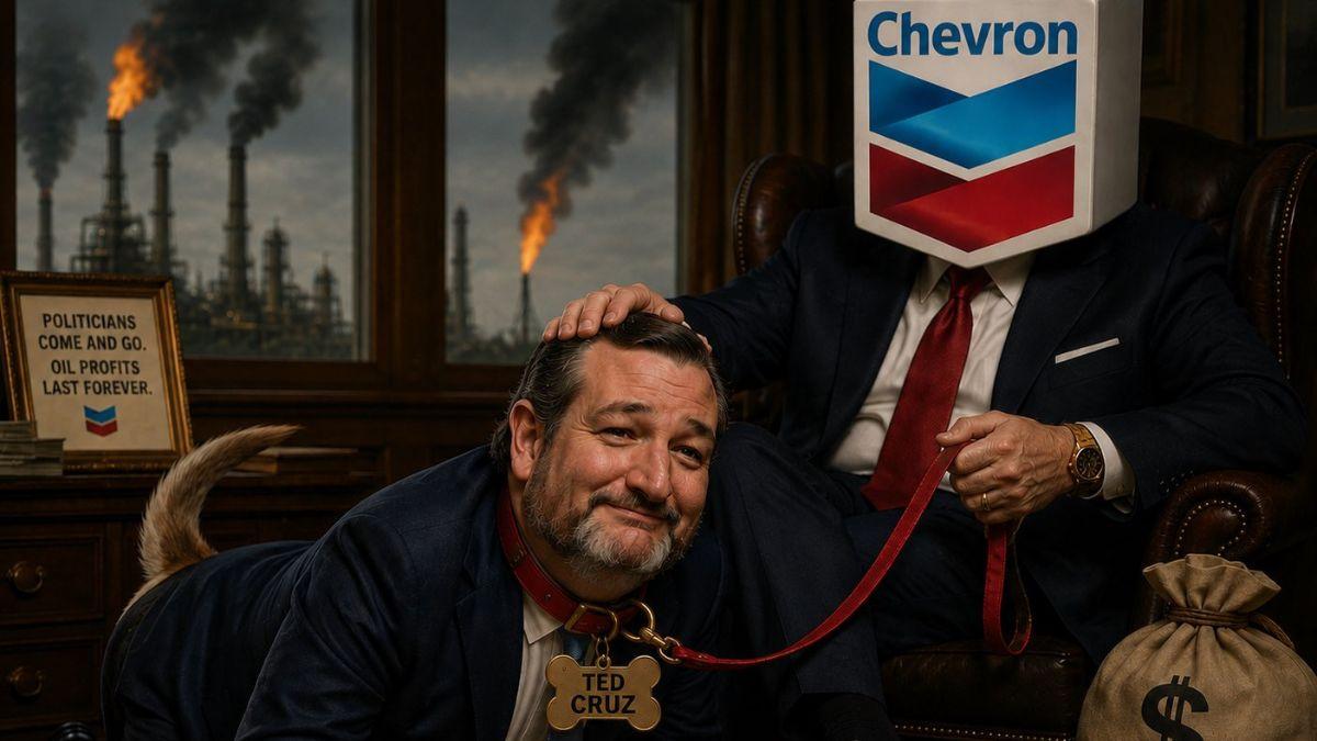 An AI generated photo of Ted Cruz as a dog