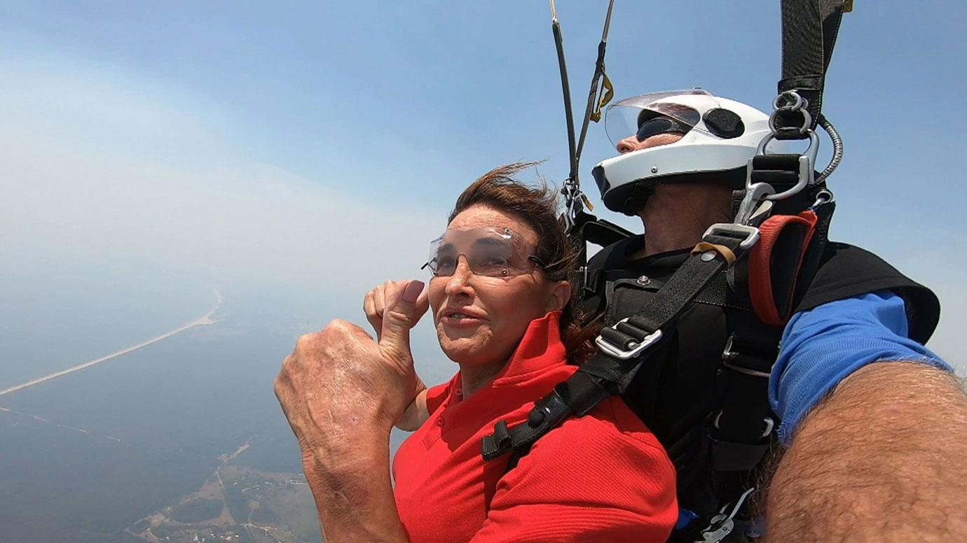 Caitlyn Jenner Goes Skydiving on UK Reality Show