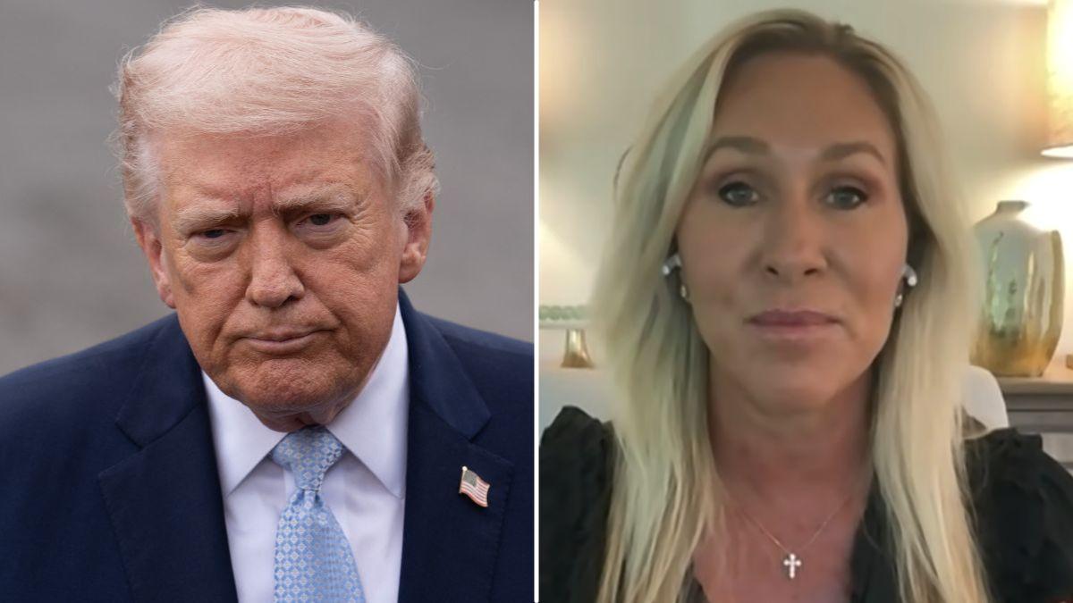 split image of Donald Trump and Marjorie Taylor Greene