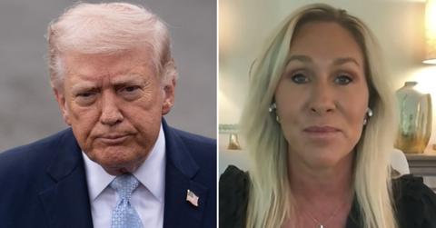 split image of Donald Trump and Marjorie Taylor Greene