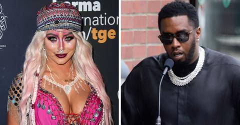 split photo of Aubrey O'Day and Sean Combs