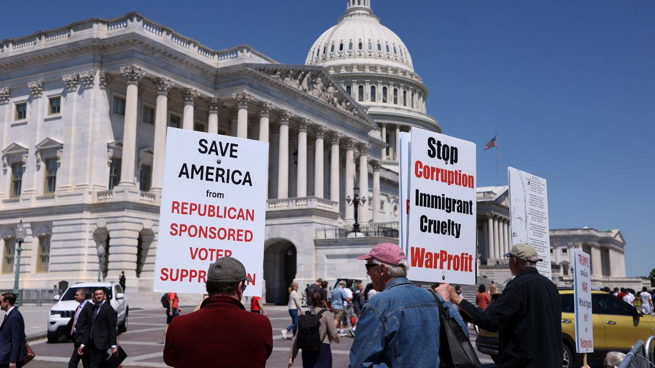 A photo of protests