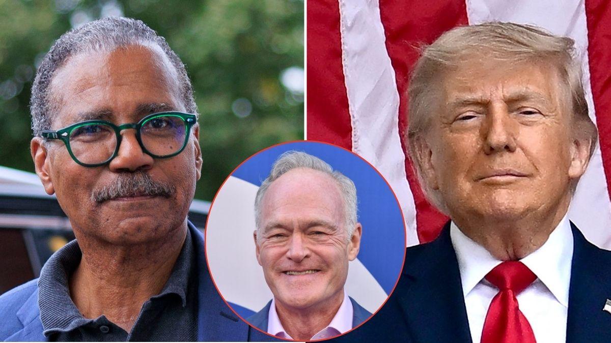 picture of Bill Whitaker, Donald Trump and Scott Pelley