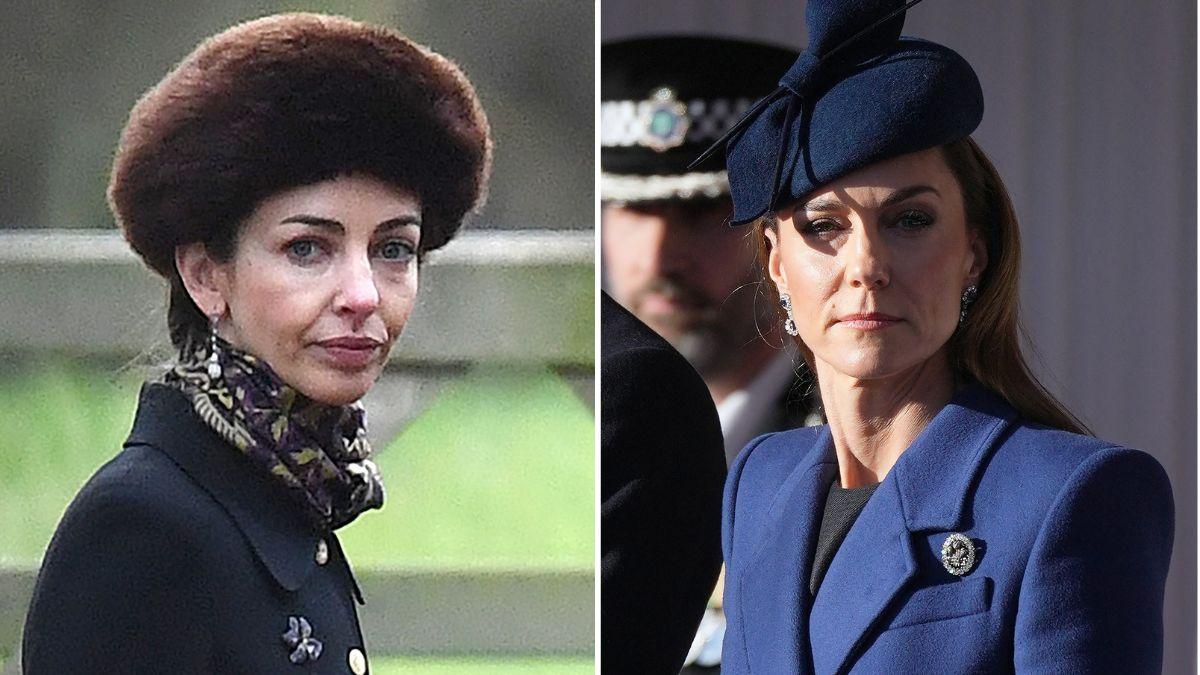 Split photo of Rose Hanbury and Princess Kate